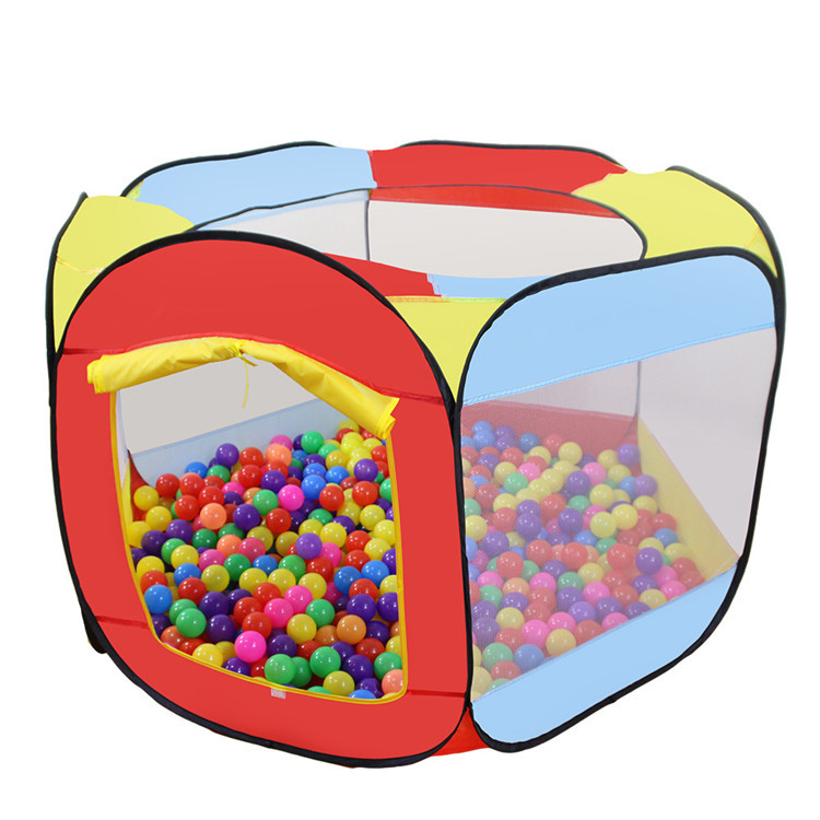 Pop Up Game Ball Pool  Tent for Kids Play 6-Sided Colorful  Soft Play Ball Pit for Toddlers and Baby  Indoor Outdoor Play Tent