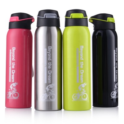 500ml stainless steel cycling bottle bike bicycle camping hiking thermo cup lid sport fitness gym water bottle with straw