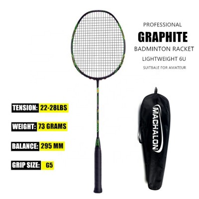 High grade  6 U professional graphite carbon badminton racket 100% full carbon lightweight one piece design for Amateur Player