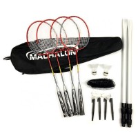 Portable shuttle ball badminton set custom  badminton racket sets  quick set up aluminum lightweight racket badminton set