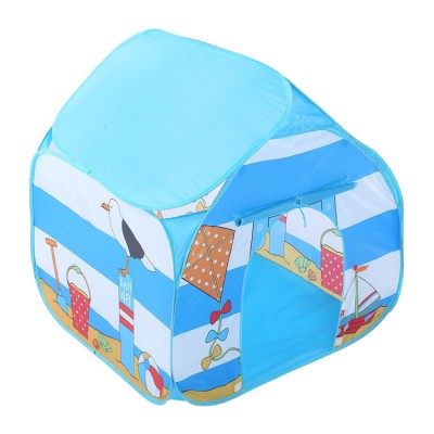 Children's Pop Up Blue House Play Tent Outdoor Kids Camping Game Tent Indoor Ocean Ball Pit for Boys and Girls