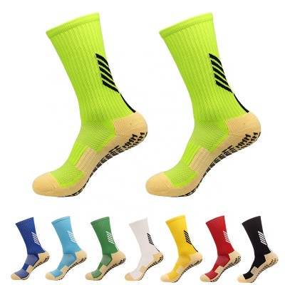 Men Anti Slip Grip Socks Footabll Athletic Sports Long Sokcs Beathable Sweat Absorbing Soccer Socks for Basketball Running