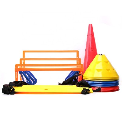 Speed agility training set includes adjustable hurdles disc cones barrel agility ladder for football soccer basketball