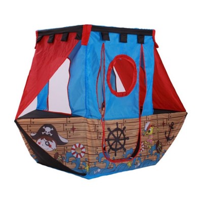 Kids Indoor Playhouse Pirate Ship Tent for Children with Ocean Balls Foldable Toy House Outdoor for Boys & Girls Gift