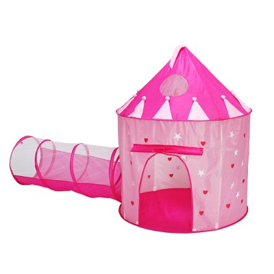 Glow In Dark Girls  Star Princess House Tent 2 In 1 Pop up Play Tent House And Tunnel With Carry Bag Indoor And Outdoor Play