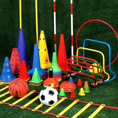 Speed Agility Training Set Soccer Cones Hurdles Disc Rings Combination Agility Ladders Footable Basketball Footwork Practice Set