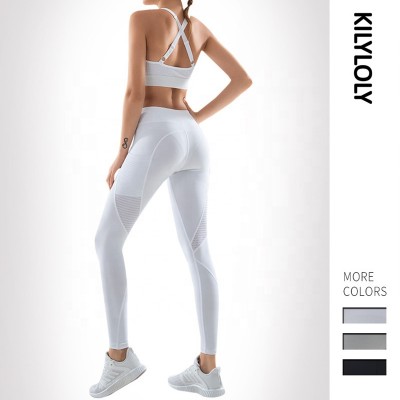 New yoga outfit set active wear shock proof sports bra and fitness tights women legging pants two picec sets seamless yoga set