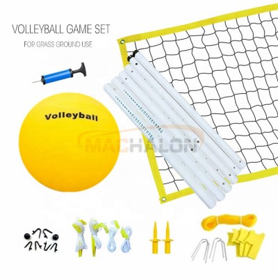 Factory directly  outdoor grass volleyball game  sets custom logo portable volleyball net and poles quick setup and easy carry